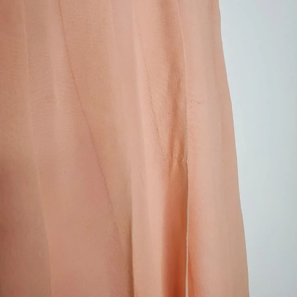 Y2K 00s 2005 Banana Republic Pastel Pink 100% Silk Tulle Pleated Mini Skirt Sz 4 - Picture 4 of 7